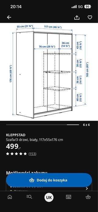 Ikea Kleppstad Szafa