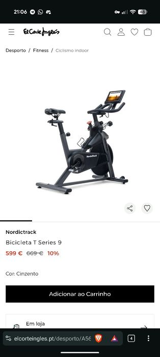 Bicicleta Indoor NORDICTRACK T Series 9 - Preto - Nova c/garantia