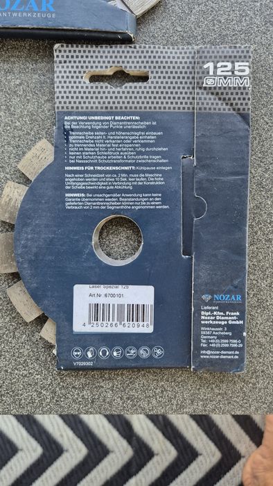 Tarcza diamentowa Nozar do betonu Spezial 125 mm