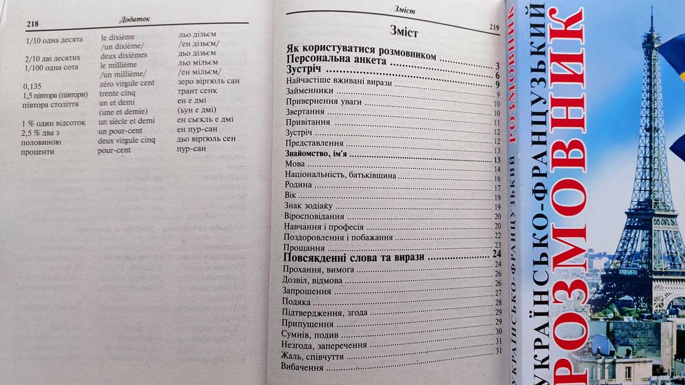 Українсько французький розмовник з транскрипцією для спілкування Арій