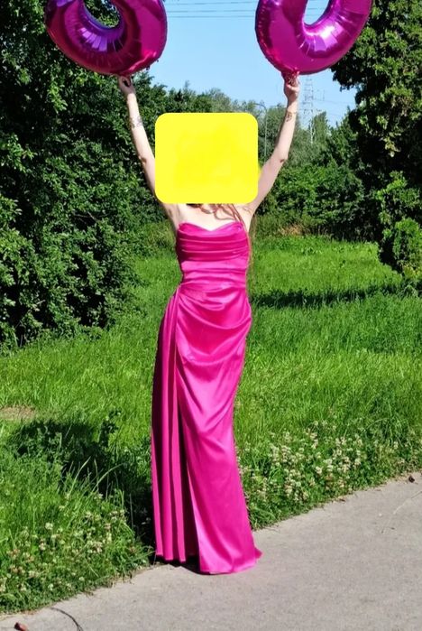 Długa sukienka balowa S fuksja