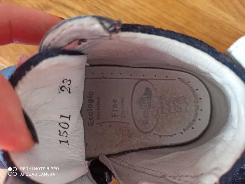 Buty wiosenne, jesienne dziewczęce rozm. 23 Renbut ze skóry naturalnej