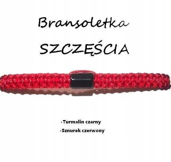 TURMALIN Męska Bransoletka Szczęścia Czerwona