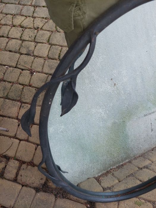 Metaloplastyka  lustro stolik  marmur  żelazo kute