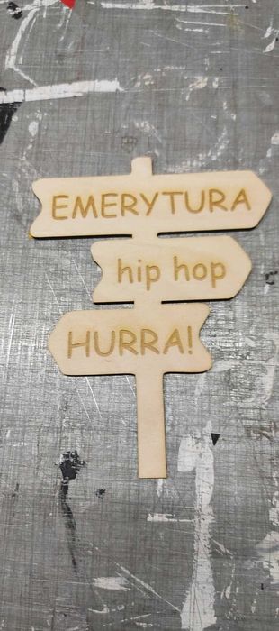 Topper Na Tort urodziny drogowskaz emerytura ślub strzałki