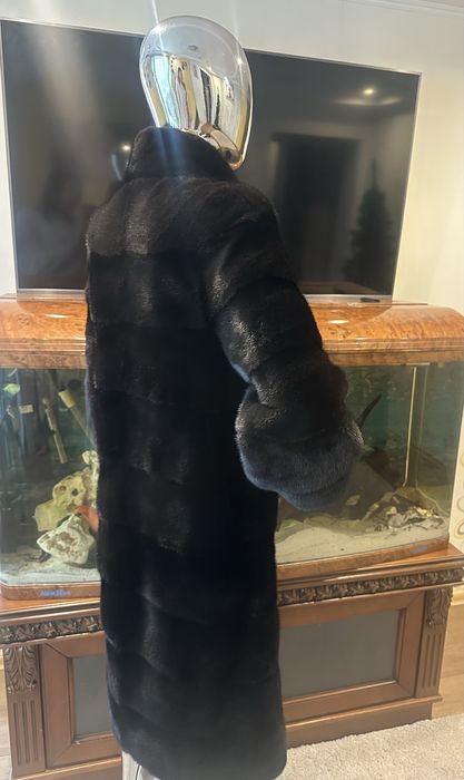 Норковая шуба трансформер blackglama плюшевая , xs-s