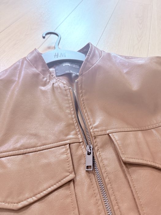 Jak nowa kurtka z imitacji skory brazowa Sinsay L/Xl