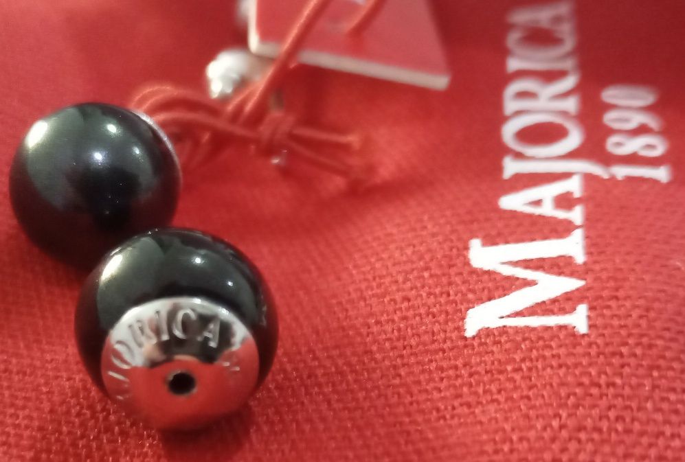 Brincos Prata e Pérolas Duplas Majorica NOVOS  embalagem e certificado