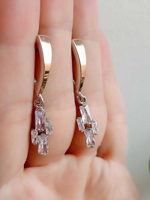 Сережки срібло 925 дсту + золото 375 дсту, сережки, серебро, Україна