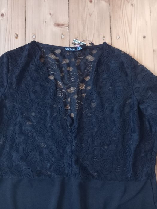 Комбідрес чорна мереживна брендова білизна boohoo 48-50