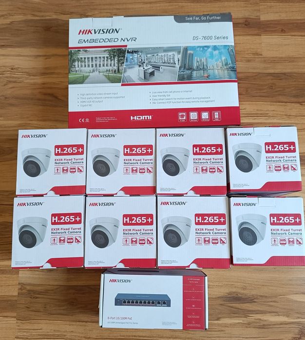 Відеореєстратор та PoE комутатор Hikvision
