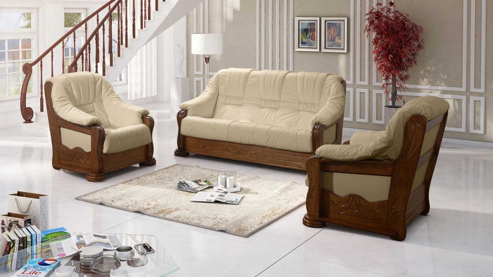 Zestaw MANHATTAN 311 skóra naturalna/dąb PRODUCENT (dostępny od ręki)