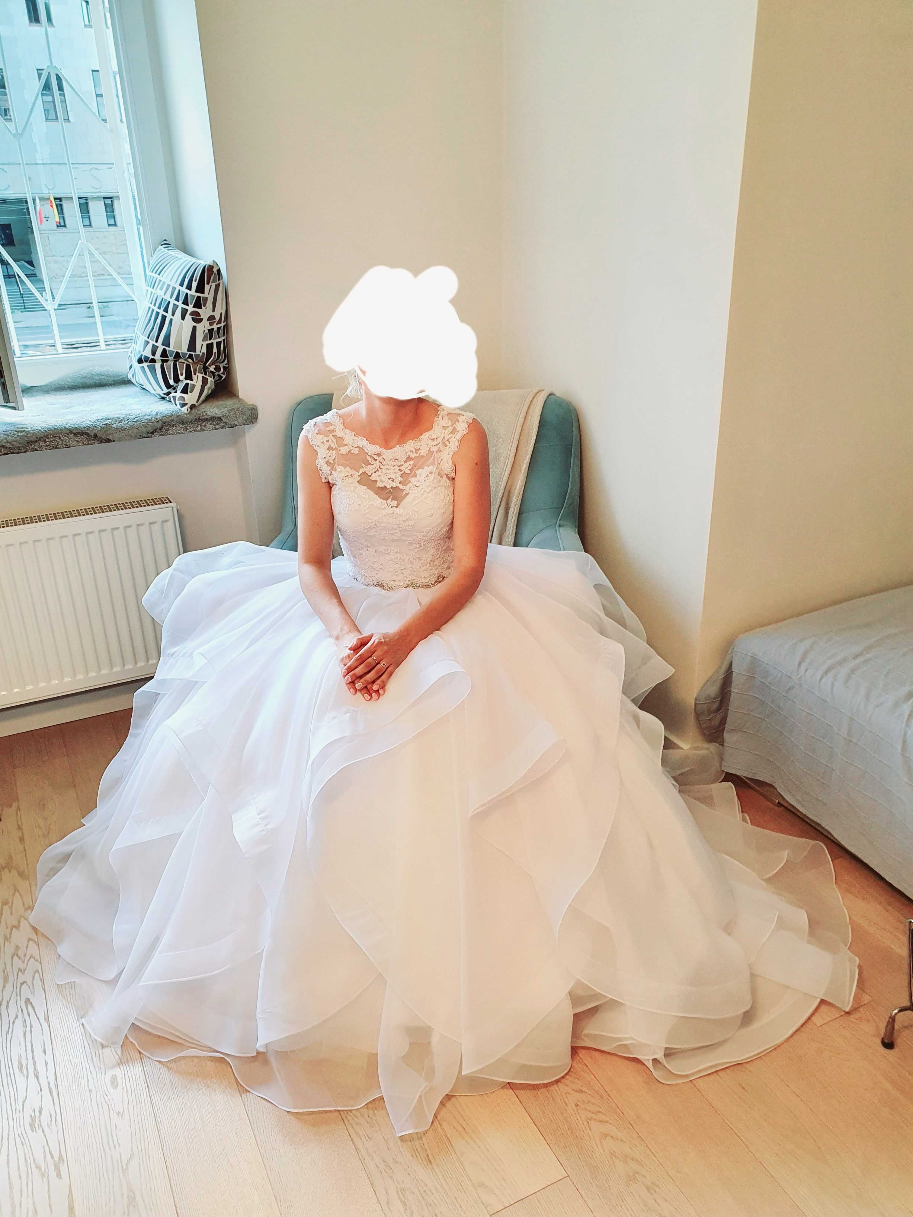 Mori Lee 5504 Marissa falbany roz. 36 168 cm 7 cm obcas