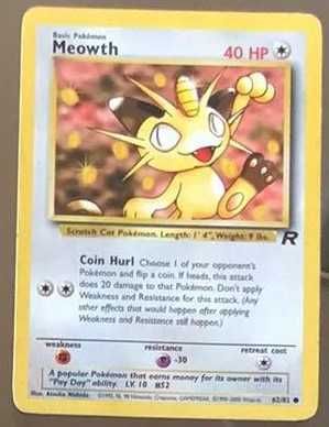Karta Pokemon MEOWTH Team Rocket 2000 62/82