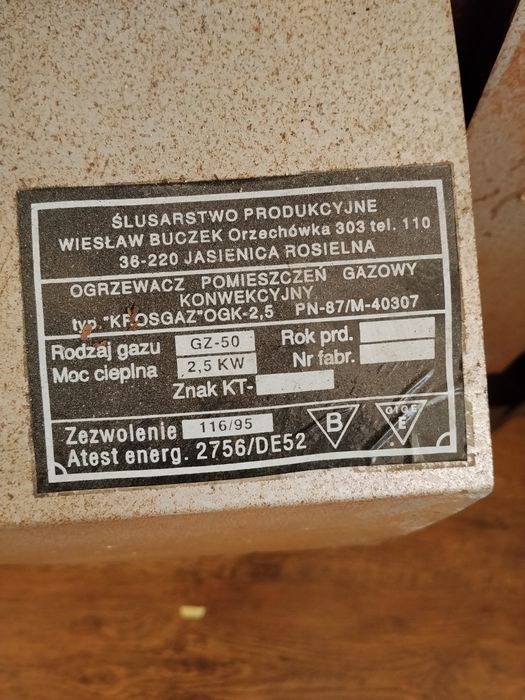 Piecyk gazowy około 30 kw