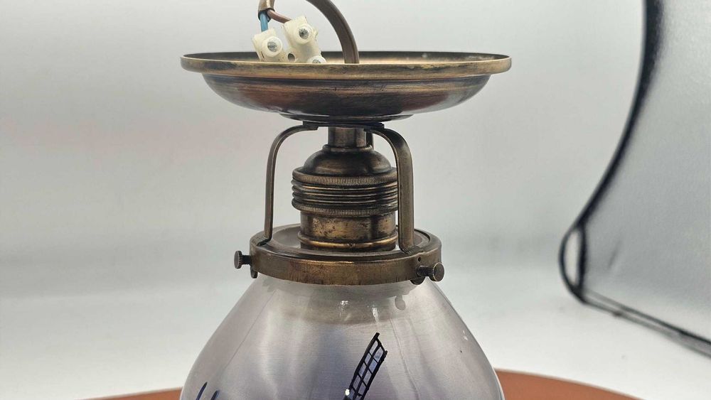 Przedwojenny mosiężny plafon,lampa