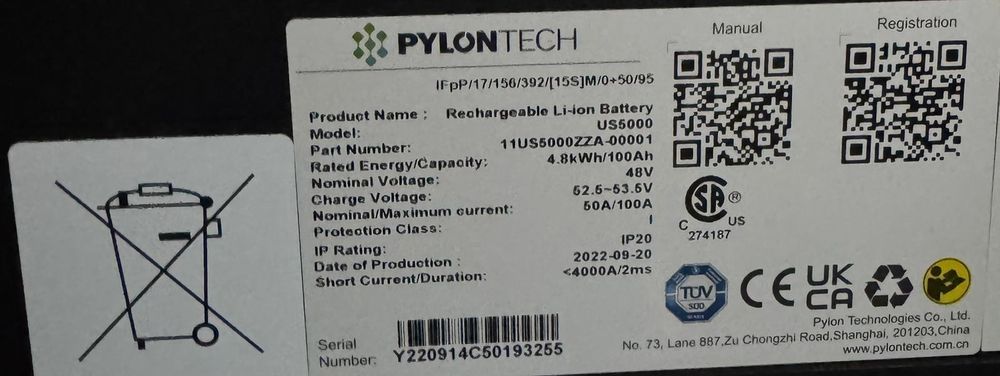 Baterias Pylontech US5000