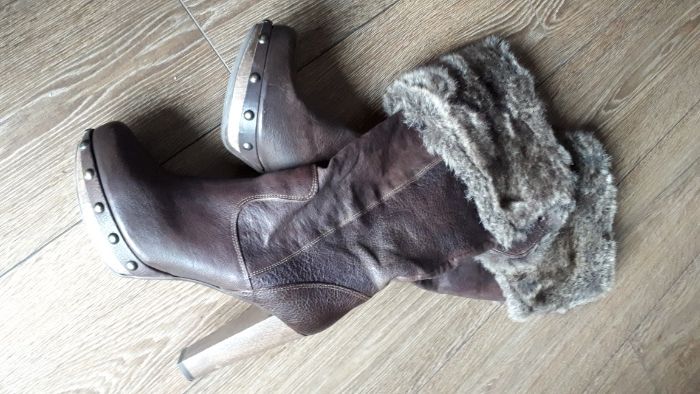 Piękne skórzane buty kozaki Venezia r.41 jak nowe!