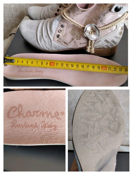 Шкіряні італійські черевики Sharm/ручної роботи/37 р/стиль Boho/Grunge