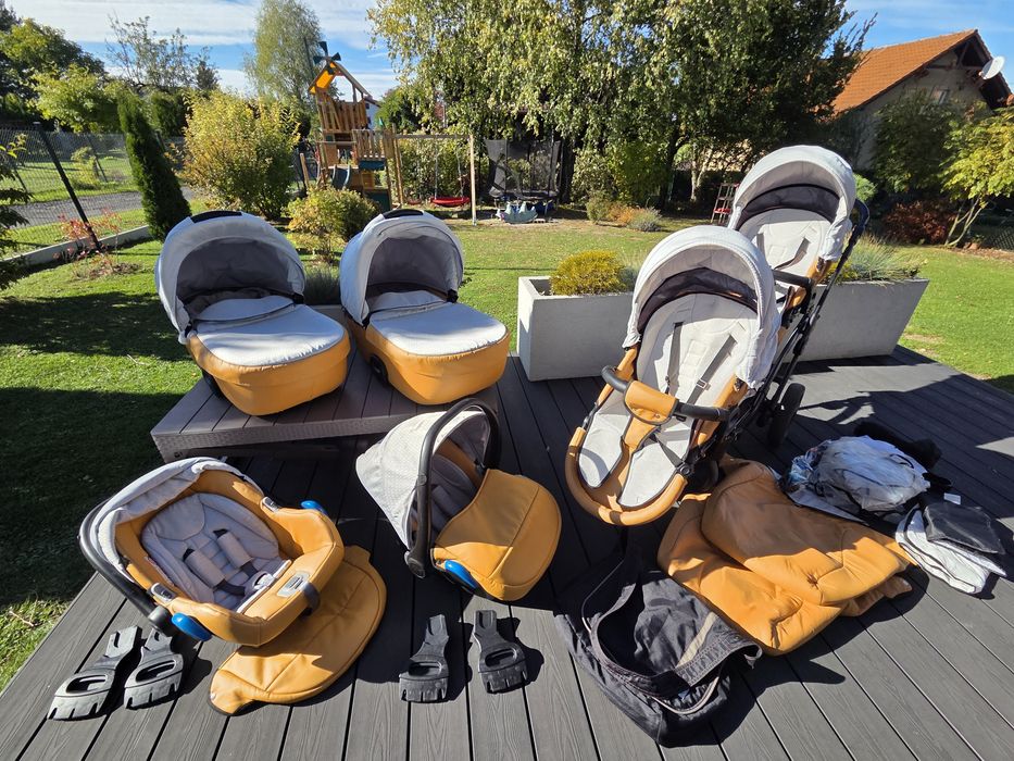 Wózek bliźniaczy, rok po roku JUMANA DUO II SLIM ECO 3w1
