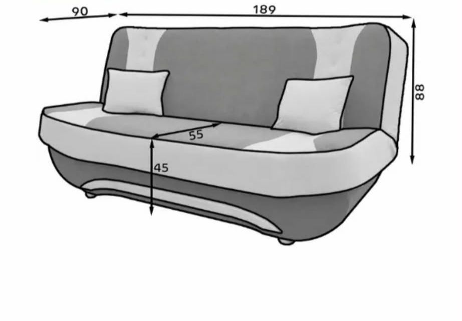 Nowa sofa/wersalka rozkładana 189 cm – nieużywana