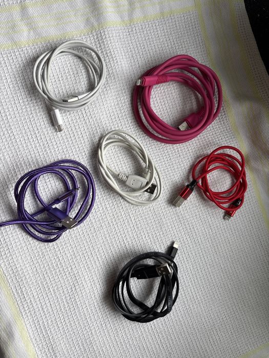 Zestaw 6ciu kabli do iphone usb-lighte
