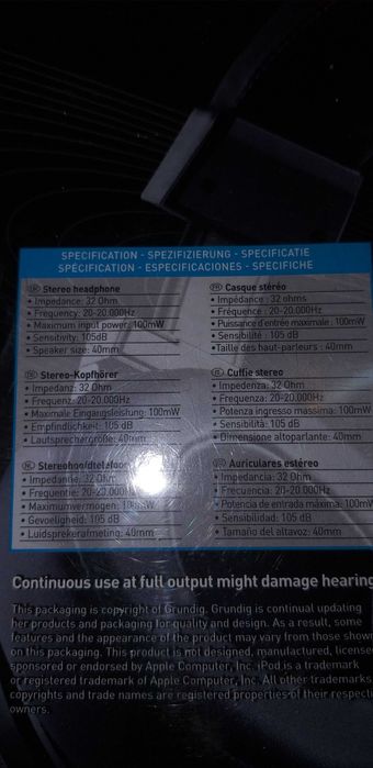 Auscultadores GRUNDIG + auscultadores com microfone CAPS