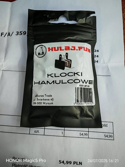Klocki hamulcowe do hulajnogi