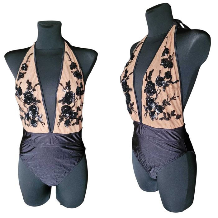 Nowy stylowy jednoczęściowy strój kostium kąpielowy cekiny 38,M Ann Summers