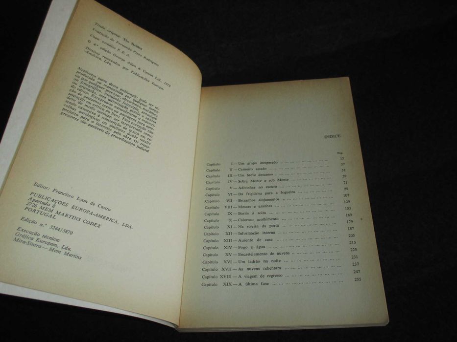 Livro O Hobbit J. R. R. Tolkien 1ª edição 1985