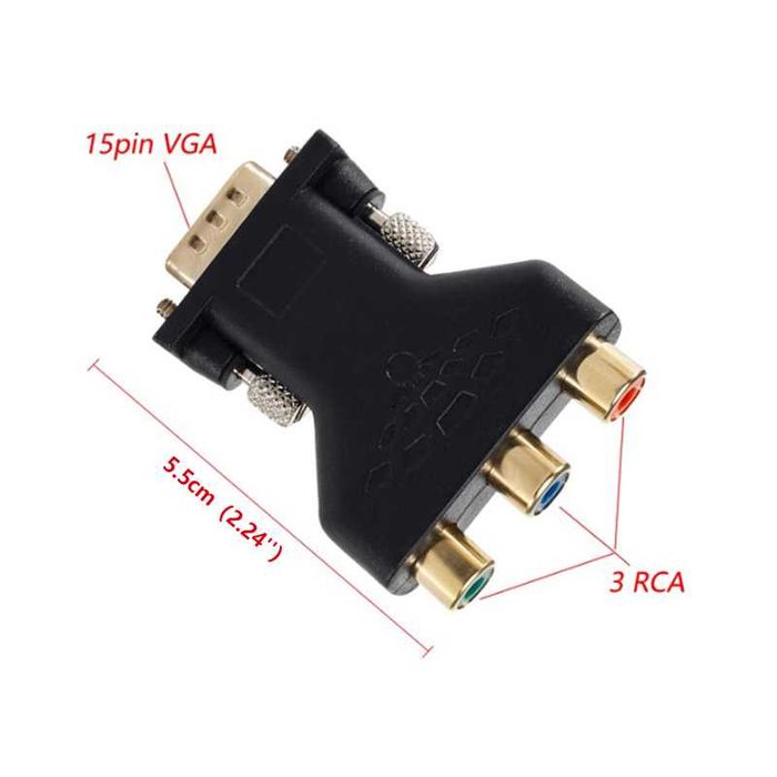 Кабель VGA RCA + S-video монітор тюльпани для T2 приставка дисплей