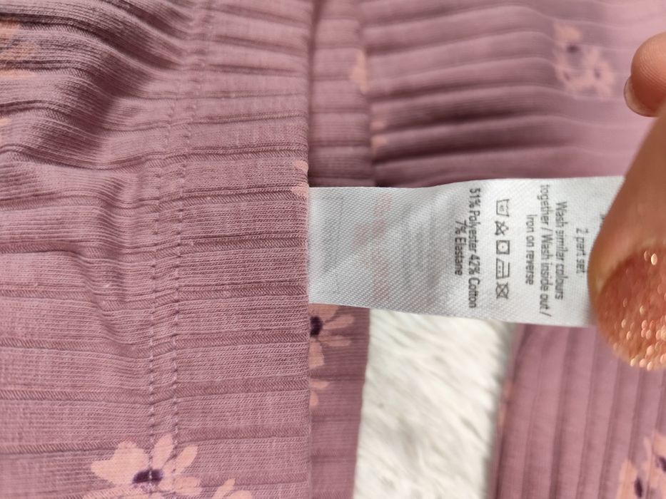 Komplet dla dziewczynki nowy prążek kwiatki 80-86