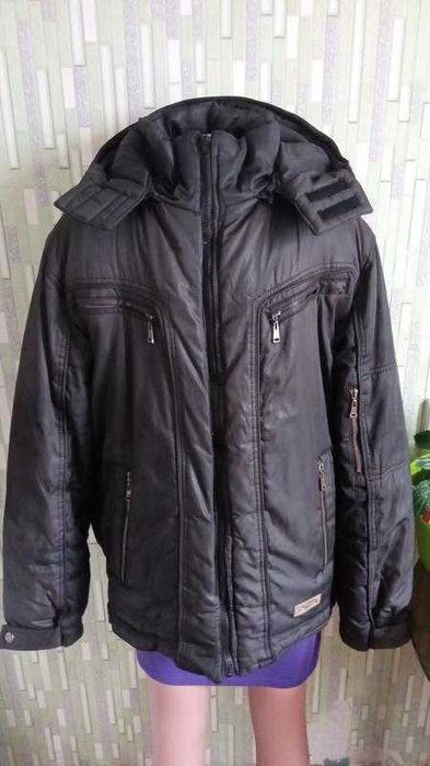 Пуховик 54-56 р. капюшон отстёгивается куртка/курточка пиджак зима