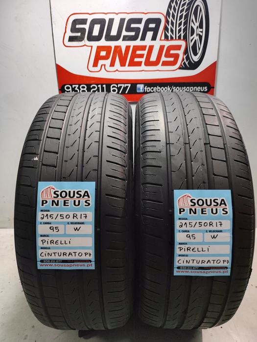 2 Pneus semi novos Pirelli Cinturato P7 215/50R17  95W Oferta da Entre