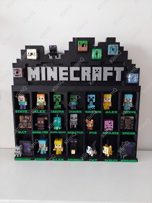 NOWOŚĆ 2026 !! Półeczka stojak  na figurki Minecraft Kinder Joy