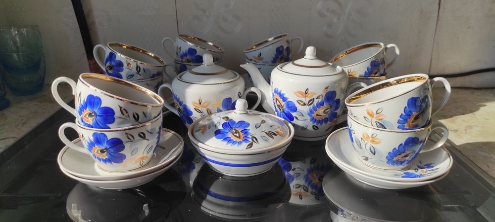 Чайный сервиз Полонского ФЗ на 12 персон расписной, отличный подарок