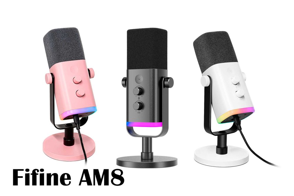 Студійні мікрофони Fifine AM8\K688\A8  живлення USB та XLR | Нові