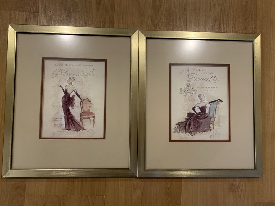 Obrazy plakaty w pozłacanych ramach