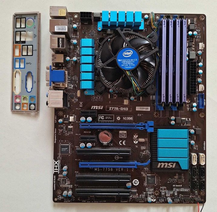 Płyta główna MSI Z77 z procesorem i7-3770 oraz 16GB RAM