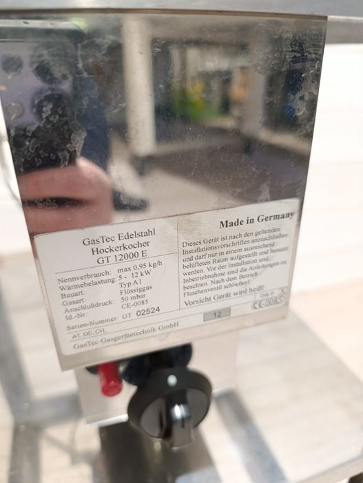 Taboret gazowy jednopalnikowy -stal nierdzewna 5-12KW.