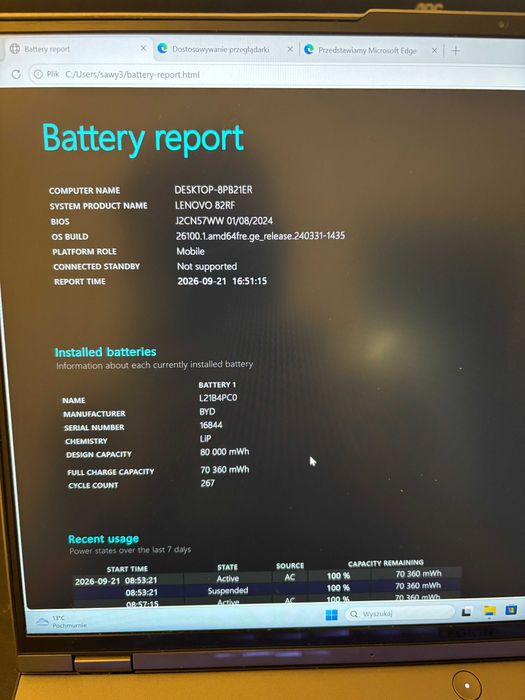 Laptop Lenovo Legion 5 Pro 16IAH7H  32GB 1000SSD RTX3060