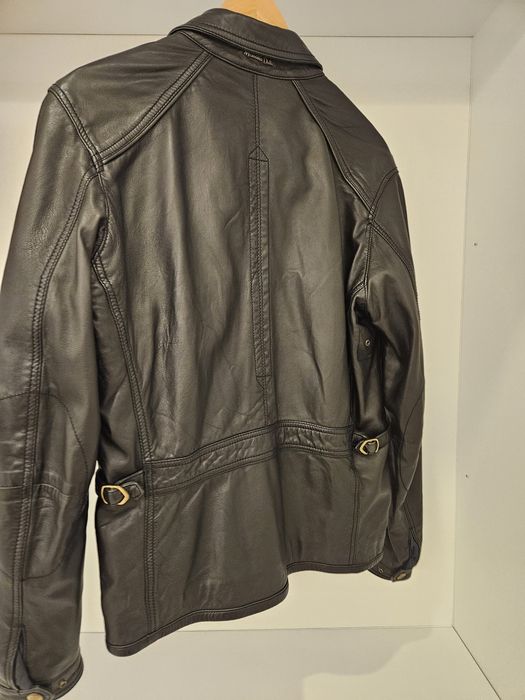 Casaco Cabedal Preto Massimo Dutti