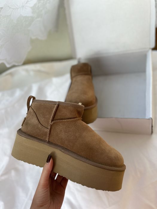 Уггі жіночі угги натуральна замша, угги ugg ultra mini platform
