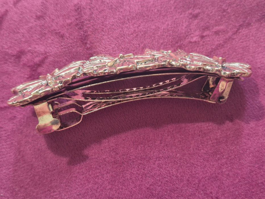 Srebra metalowa klamra do włosów,8 cm