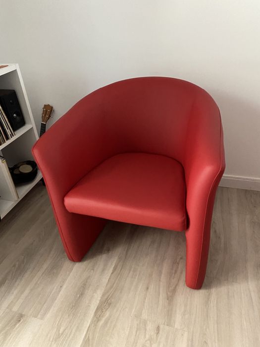 Poltronas Vermelhas Pele Sintética (2 uni)