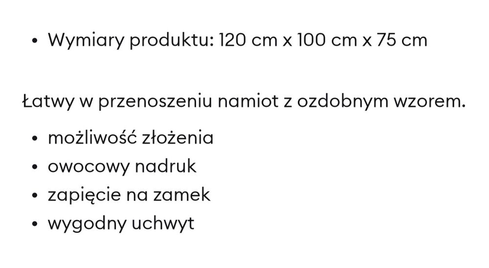 Namiot składany w cytrynki