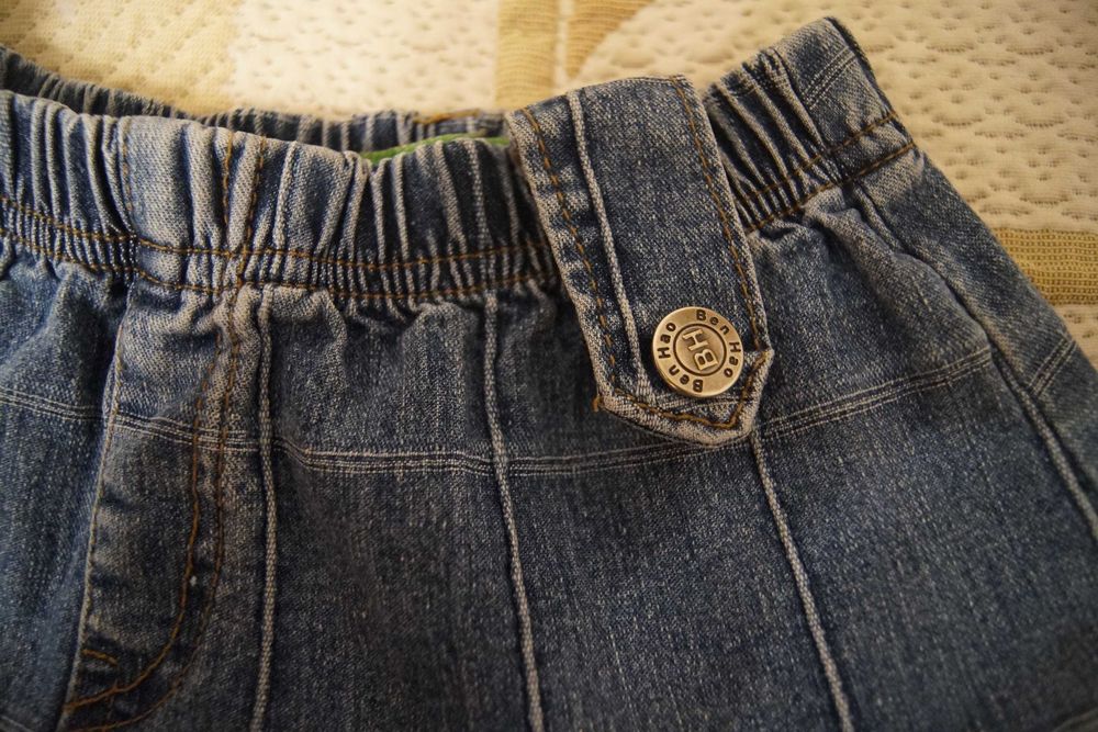 spódniczka dżinsowa jeans kwiatki wyszywane r. 122