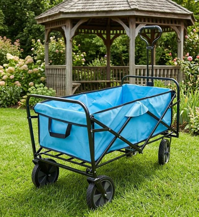 Wózek Wędkarski Transportowy Plażowy Niebieski 145L 2w1 +GRATIS Siatka