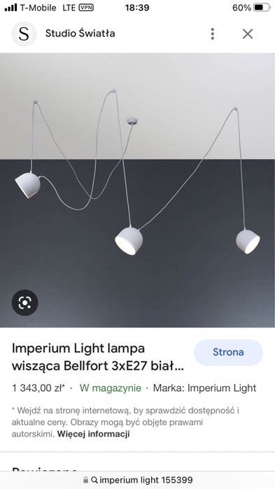 Lampa sufitowa biała