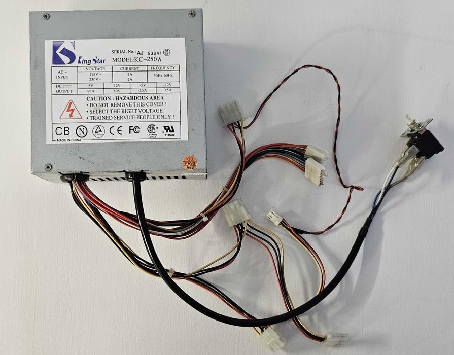 Zasilacz AT PC komputerowy 250W Retro